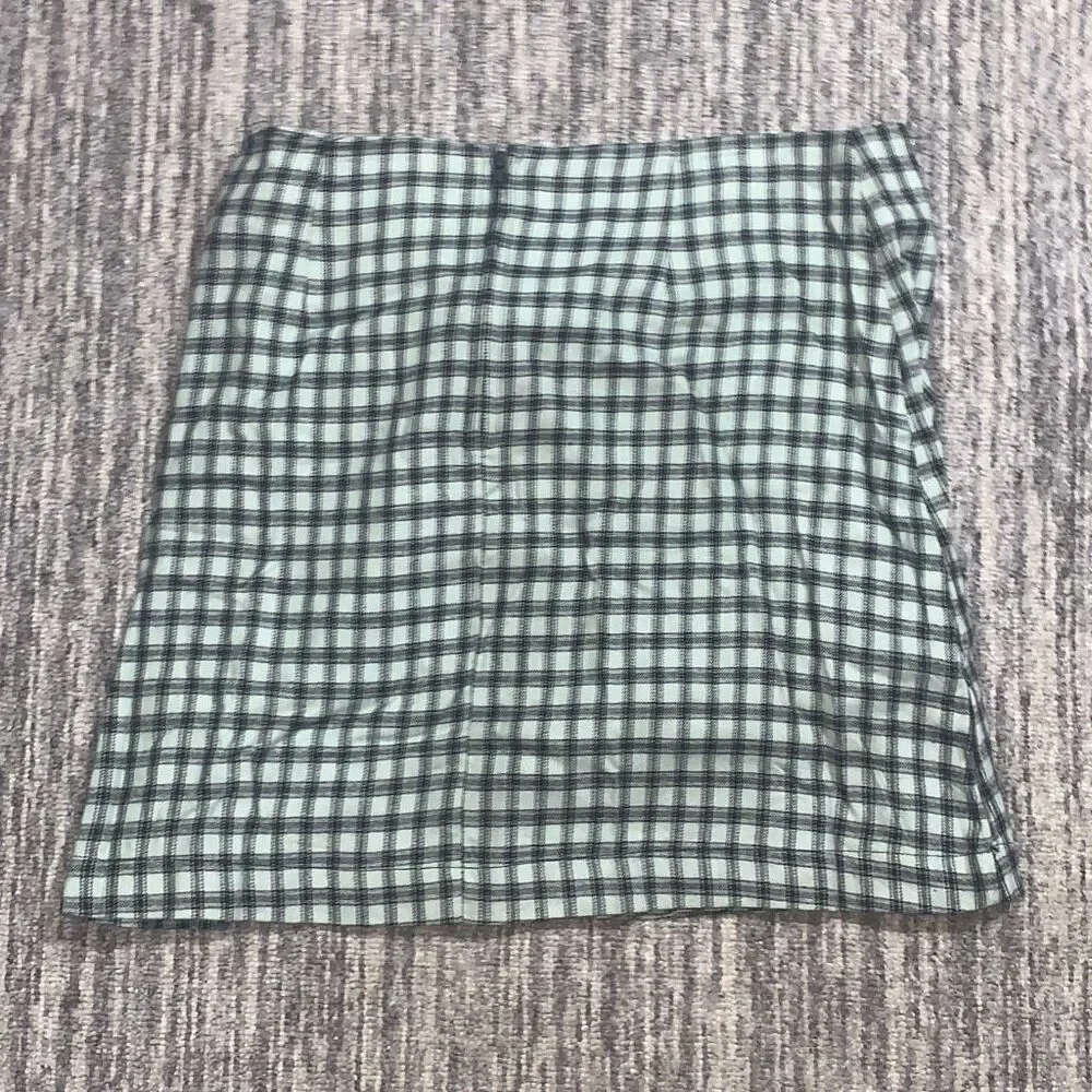 Copper Key Womens Size XL Wrap Skirt Green Black Plaid Side Tie Zip‎ Closure NWT